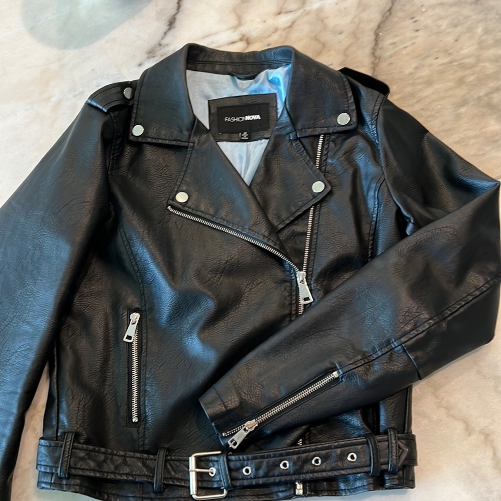 Fashion Nova in Control Moto Leather jacket
